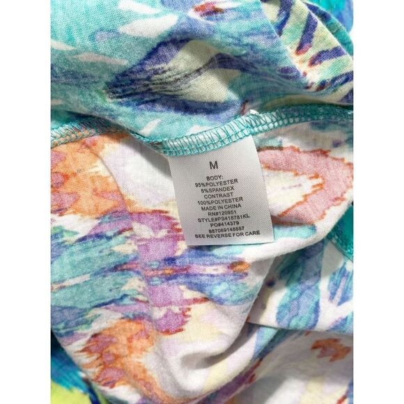 Pink Republic Womens Geometric Racerback Top Sleeveless‎ Blue Pink Size Medium - Picture 8 of 10